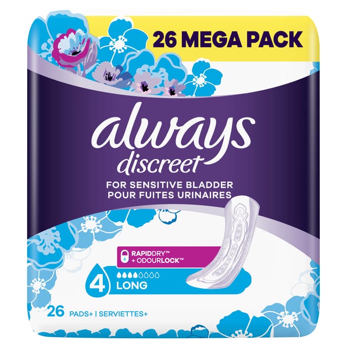 Always Discreet Incontinence Pad 26s - Long