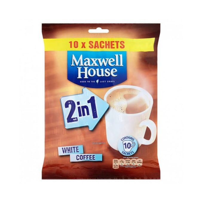 Maxwell House 2 in 1 White Coffee 10 Sachets x14