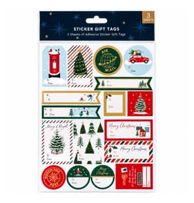 Festive Feeling Sticker Gift Tags 3 Sheets - Village