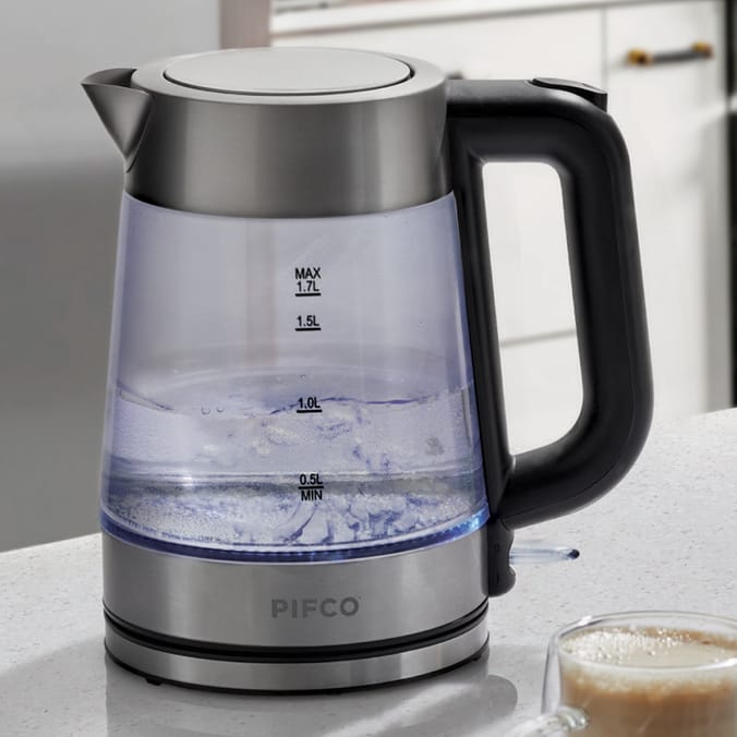 Pifco Illuminating Glass Cordless Kettle 1.7l Home Bargains