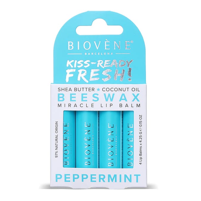 Biovene Beeswax Miracle Lip Balm Set 4x 4.5g - Peppermint