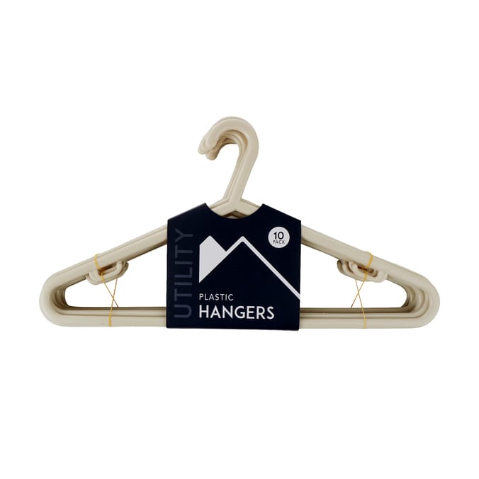  Plastic Hanger 10PK - Cream