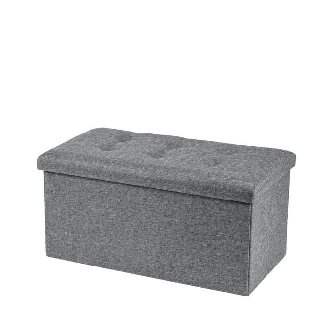 Home Collections Large Foldable Poly Linen Ottoman Home Bargains