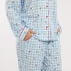 Originals Ladies Blue Checked Floral Pyjamas