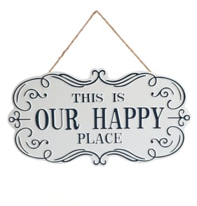  Jardin Metal Hanging Wall Sign - This Is Our Happy Place