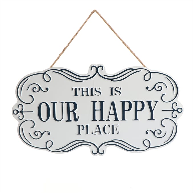  Jardin Metal Hanging Wall Sign - This Is Our Happy Place