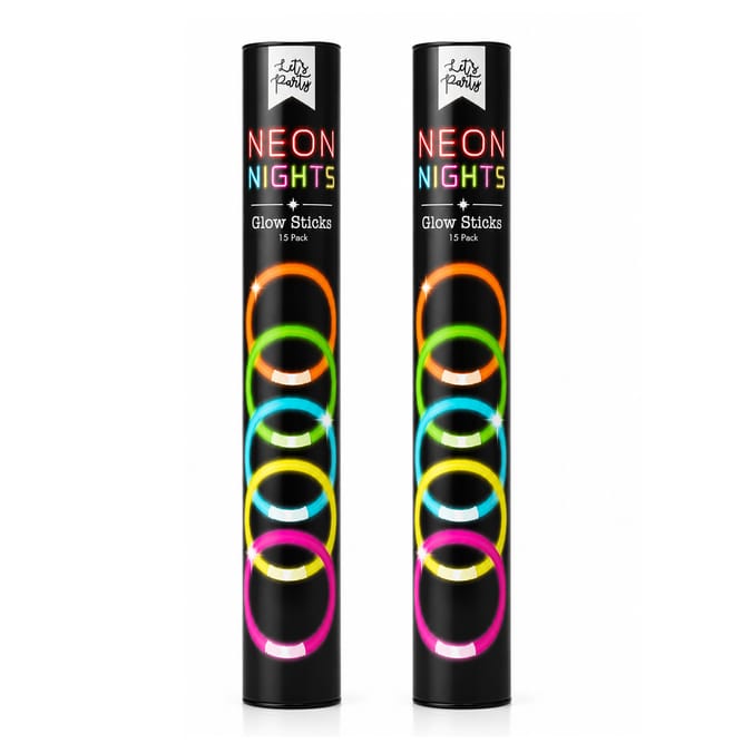 Let's Party Neon Nights Glow Sticks 15 Pack x2