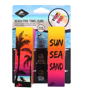 Logo Pegs Beach Towel Clips 2 Pack - Sun Sea Sand