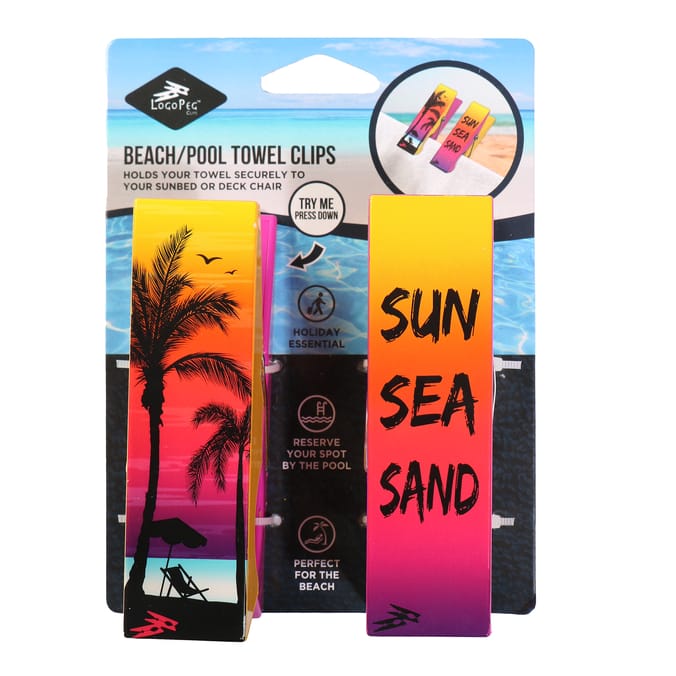 Logo Peg Beach Towel Clip 2 Pack