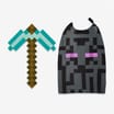 Minecraft Costume Accessories - Pickaxe & Enderman Cape