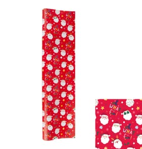 Sleigh Bells 12Metre Wrapping Paper - Red Santa