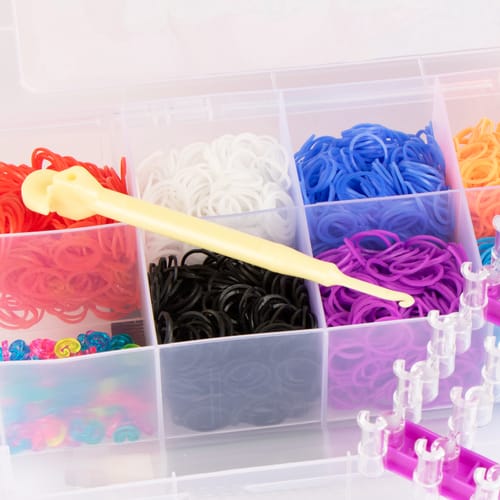 Rainbow Loom Accessories Kayzyue Rubber Band Bracelet Making Kit - 4800 Piece DIY Crafts Set With Looms, Beads & Storage Containers Rubber Band Loom Bracelet Kit 4800 Pieces