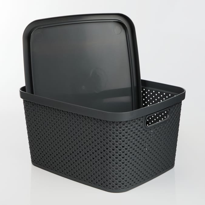 Diamond Storage Basket with Lid 7l