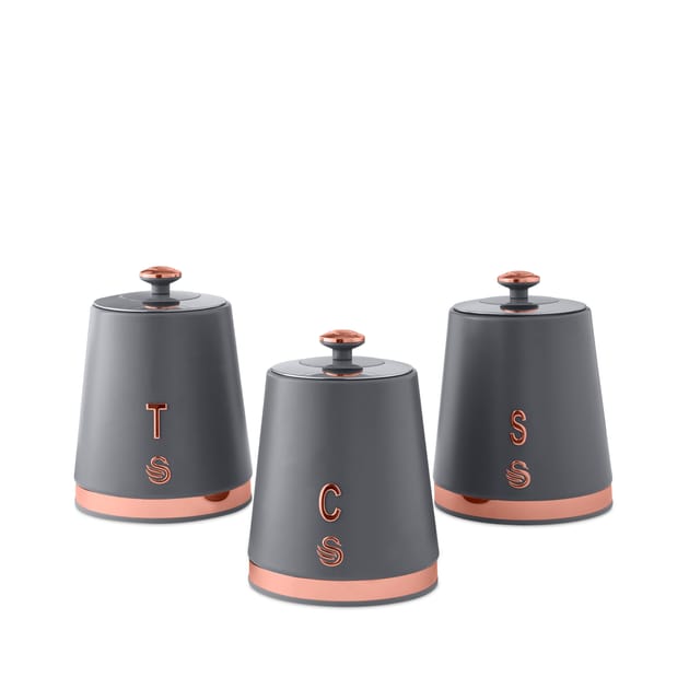 Swan Carlton Trio Canister Set Rose Gold Home Bargains