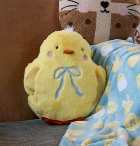  Happy Easter Novelty Chick Cushion - Bow