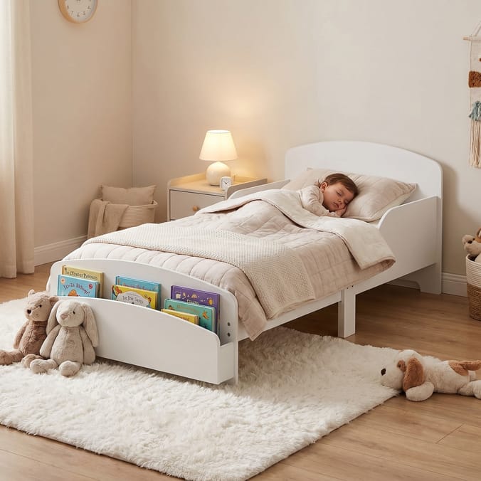 Liberty House Toys Toddler Bed With Built-In Bookshelf