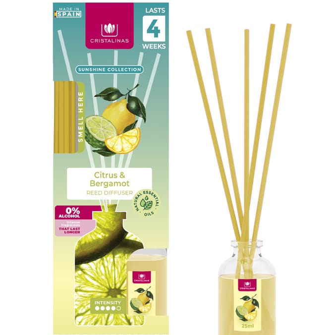 Cristalinas Reed Diffuser 25ml - Citrus & Bergamot