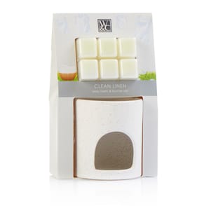 Wickford & Co Wax Melts & Burner Set - Clean Linen