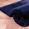 Luxe Plain Faux Fur Rug - Navy