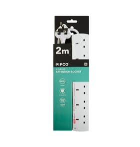 Pifco Extension Socket with Surge Protection 2m -  6 Way Gang