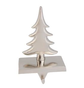 Festive Feeling Silver Christmas Stocking Holder - Tree