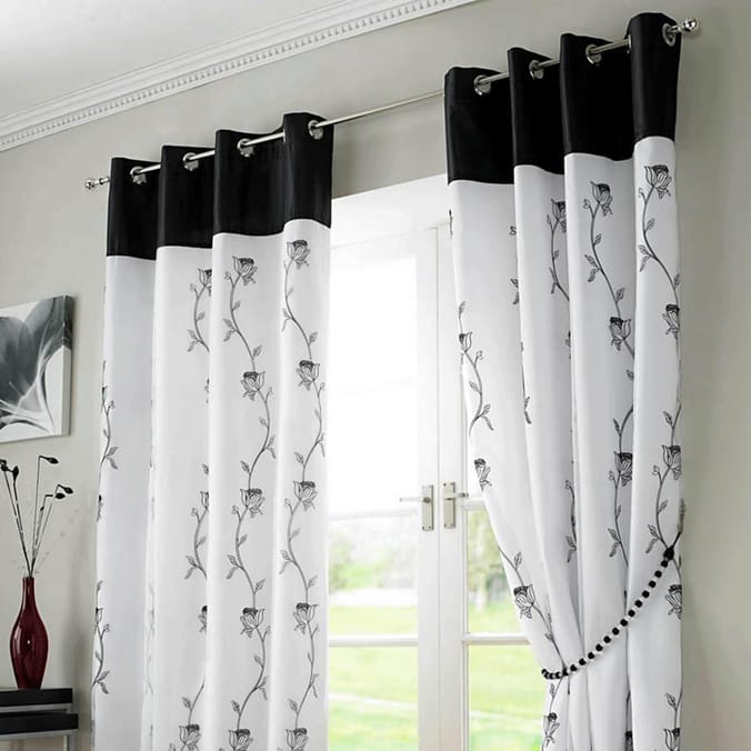 Alan Symonds Tahlia Lined Embroidered Ring Top Curtains