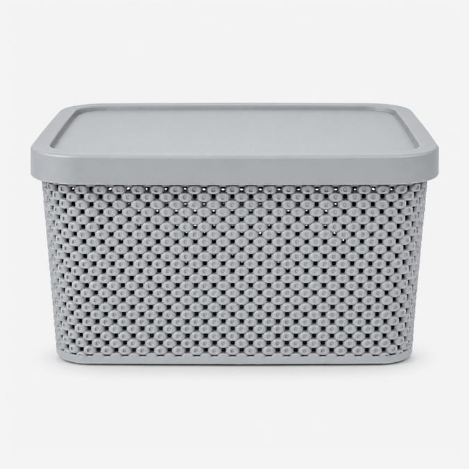 Diamond Storage Basket with Lid 7 Litre