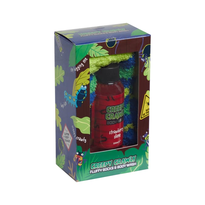 Creepy Crawly Fluffy Socks & Body Wash Set