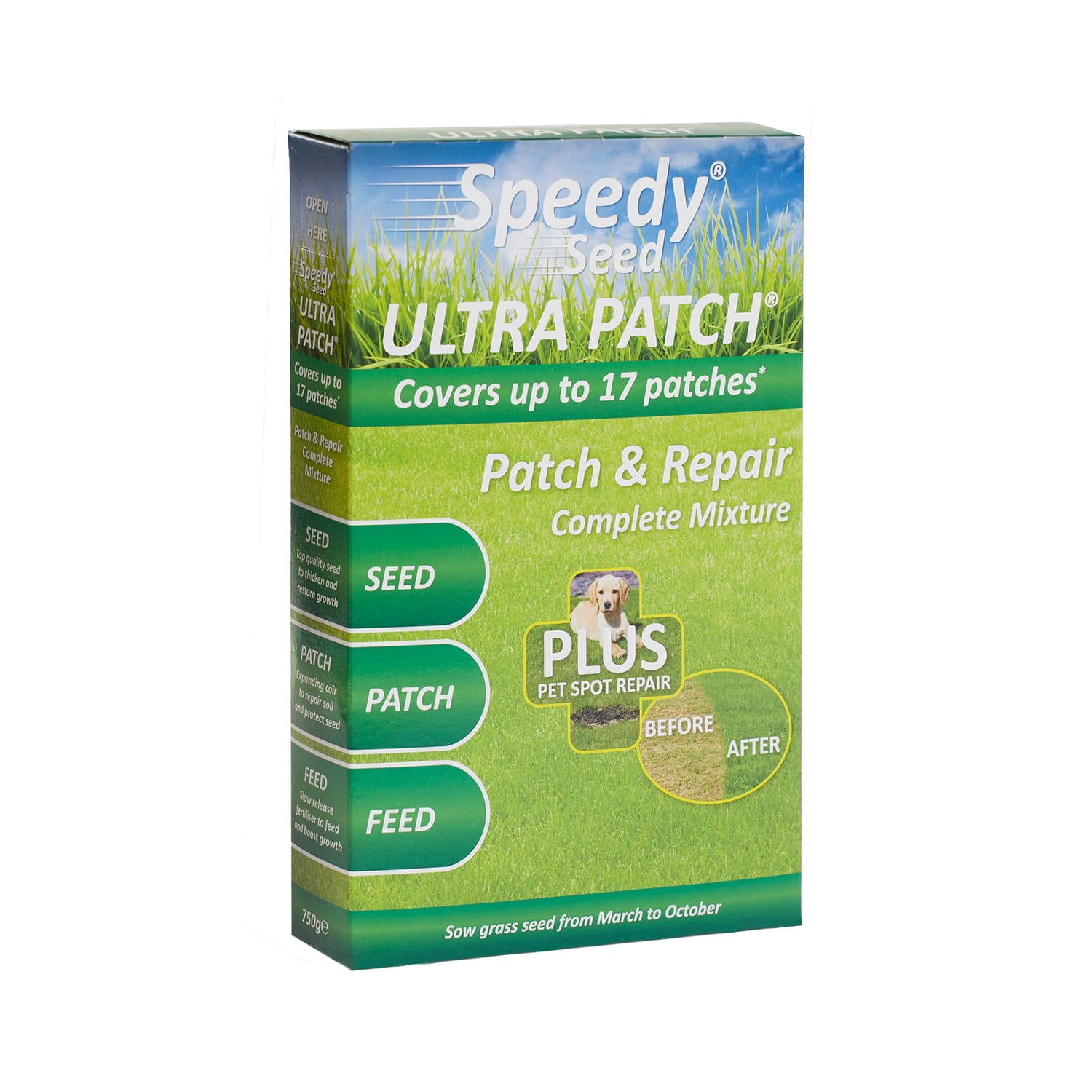 Speedy Seed Patch & Repair Complete Mixture Grass Seed 750g | Home Bargains