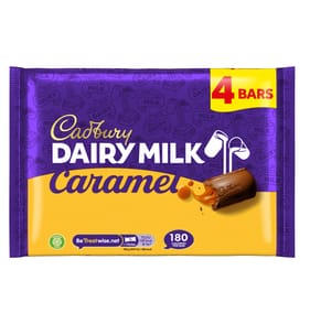 Cadbury Dairy Milk Caramel Chocolate Bar 4 Pack Multipack 148g