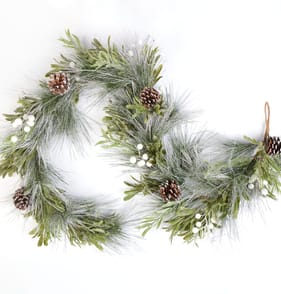 Festive Feeling 5ft Snowy Decorated Christmas Garland