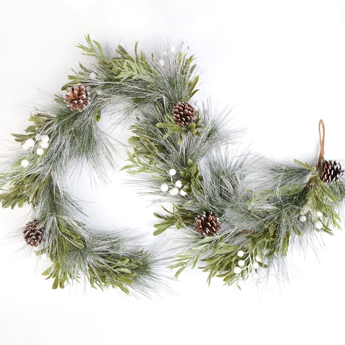 Festive Feeling 5ft Snowy Decorated Christmas Garland