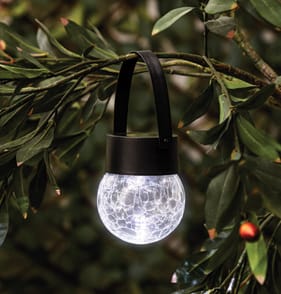 Firefly Solar Light Co Hanging Glass Crackle Ball Solar Light