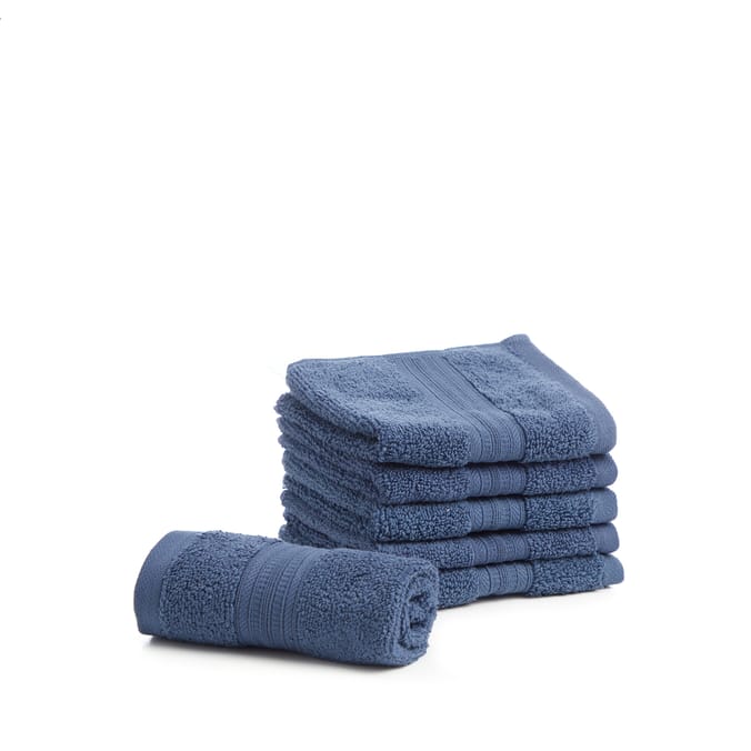  Home Collections Blue 6 Luxury Face Cloths