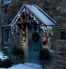 Prestige Mains Operated 240 LED Gutter Icicle Lights - Cool White