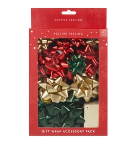 Festive Feeling Gift Wrap Accessory 42 Pack - Red
