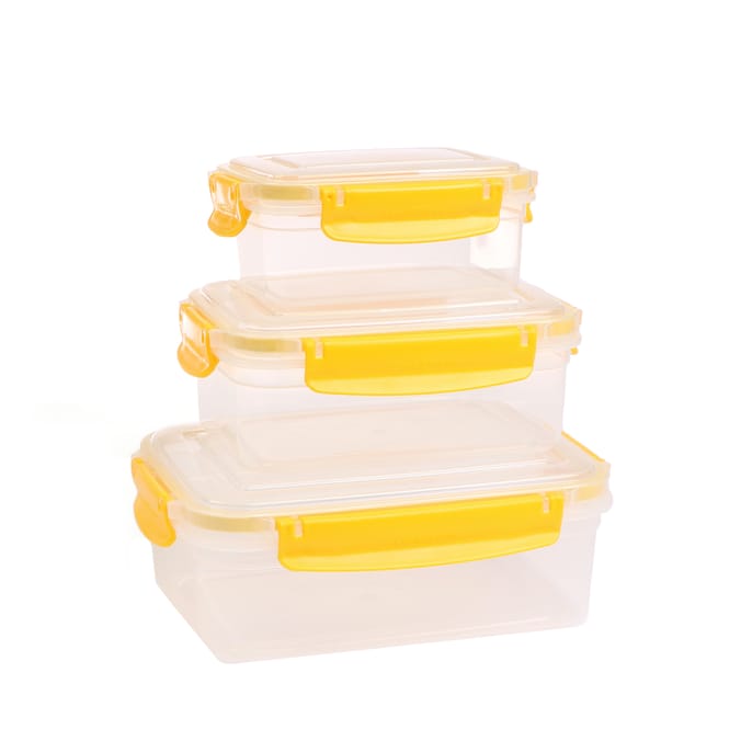 Kitchen Solutions Flat Clip Lock Containers 3 Pack