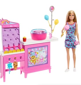 Barbie Mysteries Beach Detectives Barbie “Malibu” Doll, Cotton Candy Game Playset & Accessories