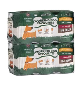 Chester's Working Dog Favourites in Jelly Wet Dog Food Cans 6 x 400g