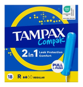 Tampax Compak Regular Tampons With Applicator 18 Pack