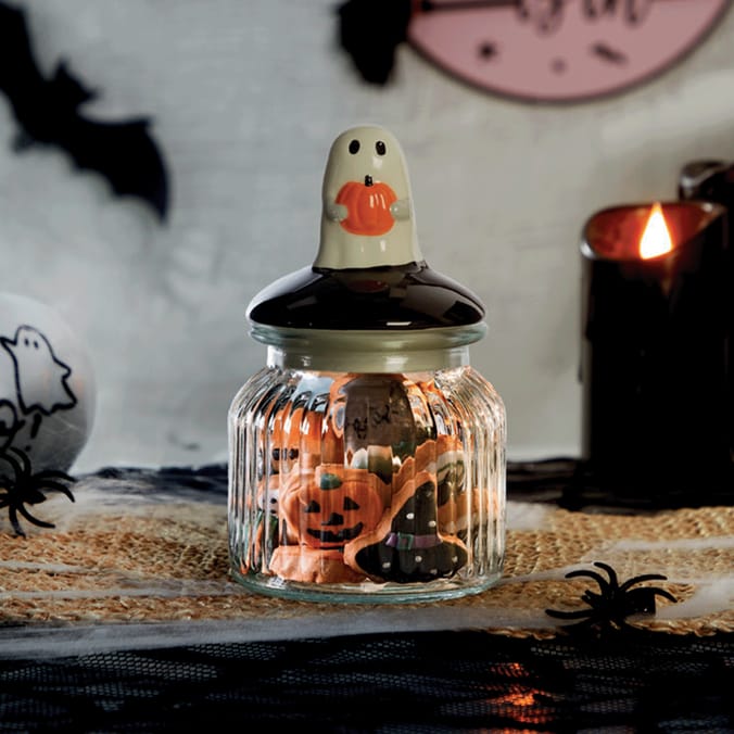 Haunted House Ceramic Lid Ghost Sweet Jar
