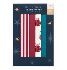  Festive Feeling Tissue Paper 12 Pack - Burgundy Festive   