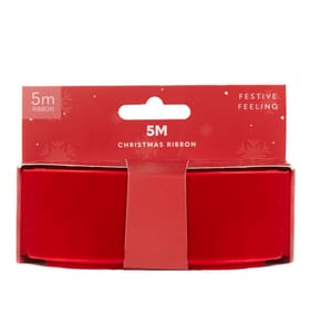 Festive Feeling 5 Metre Christmas Ribbon - Red
