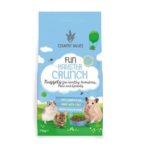 Country Values Fun Hamster Crunch Nuggets For  Healthy Hamsters, Mice & Gerbils 750g