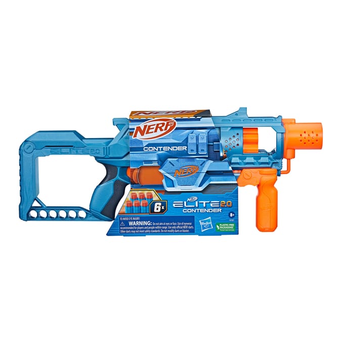 Nerf Elite 2.0 Contender Blaster and 6 Nerf Elite Darts