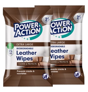 Power Action XL Leather Wipes x2