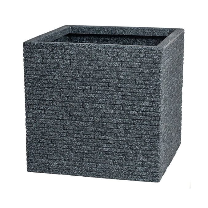 Strata Slate Square Planter 32cm - Ash