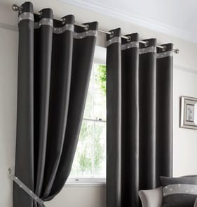 Alan Symonds Palace Blackout Curtains - Charcoal 46 x 54