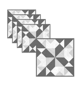 Stick Ease Self-Adhesive Vinyl Floor Tiles 5 Pack - Black Geometric x8