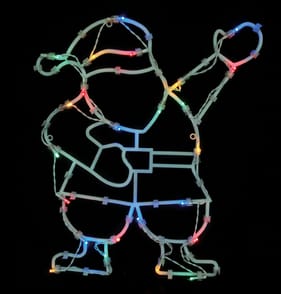 Prestige LED Window Silhouette - Multi Coloured Santa